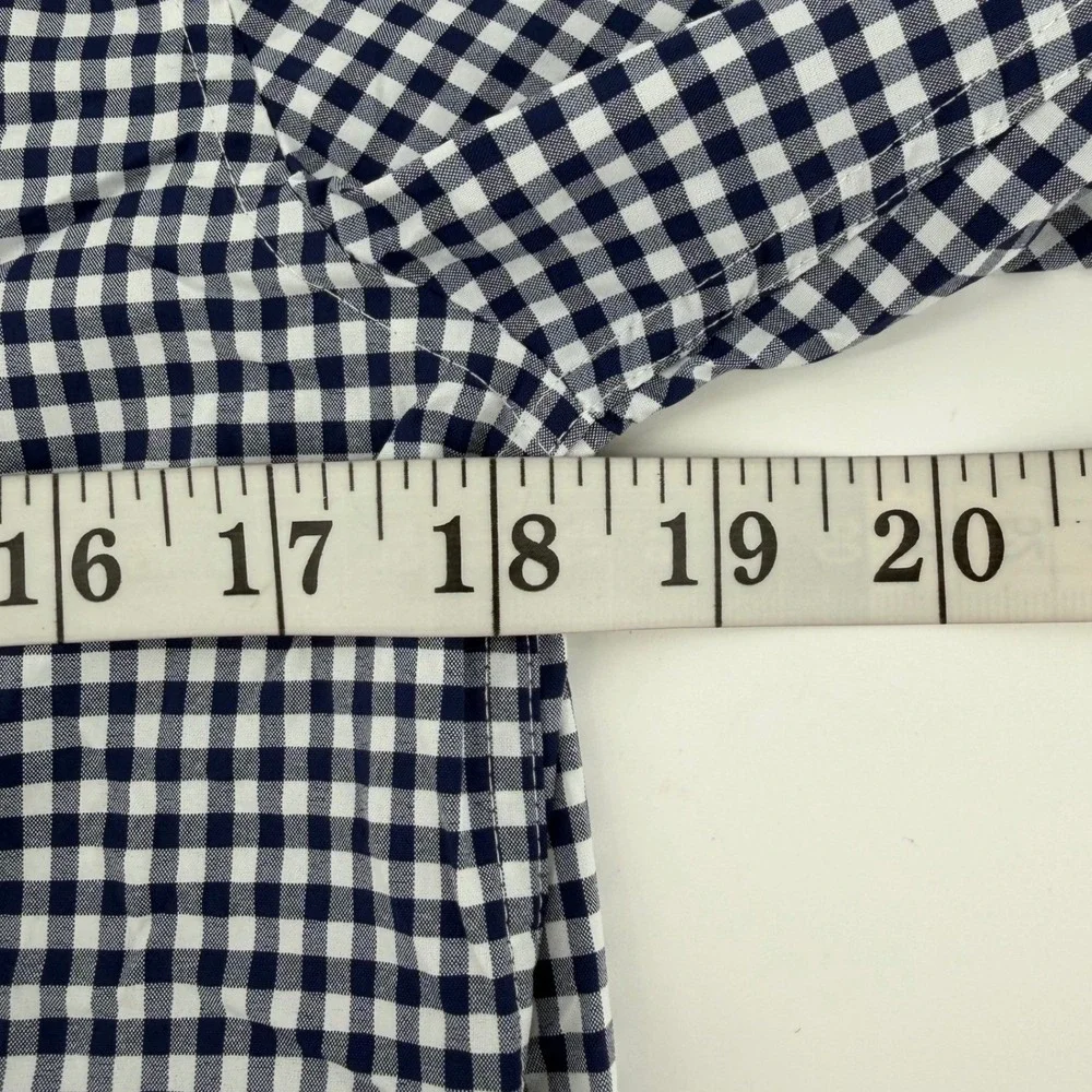 Vineyard Vines Button Down Boys XL 16 Navy Gingham Performance Shirt Long Sleeve